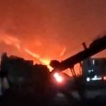 Fire in truck filled with LPG gas cylinder: cylinder ripped one after another