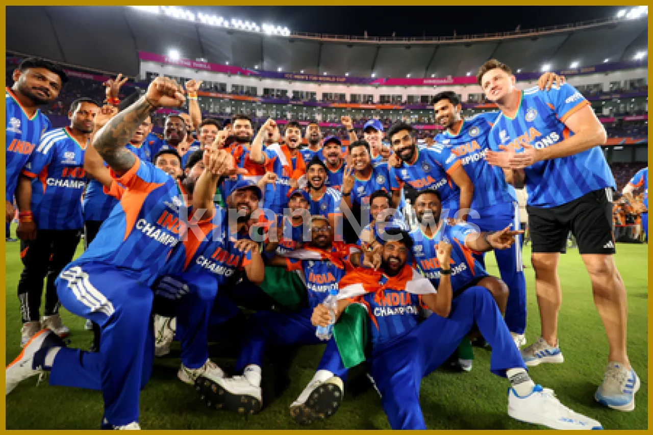Indian Cricket Team Celebrates T20 World Cup Victory