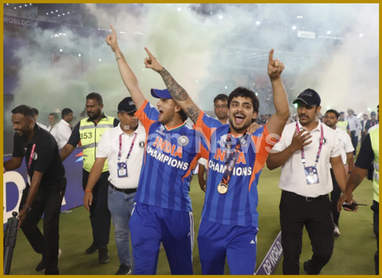 Ishaan and Abhishek Celebrate Historic T20 World Cup Win